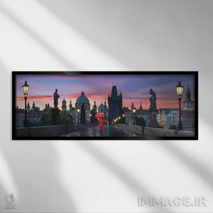 تابلو طلوع بر پل چارلز اثر لی سیه - نمای قابدار مشکی