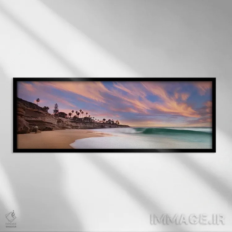 تابلو استراحت ساحلی اثر لی سیه - نمای قابدار مشکی