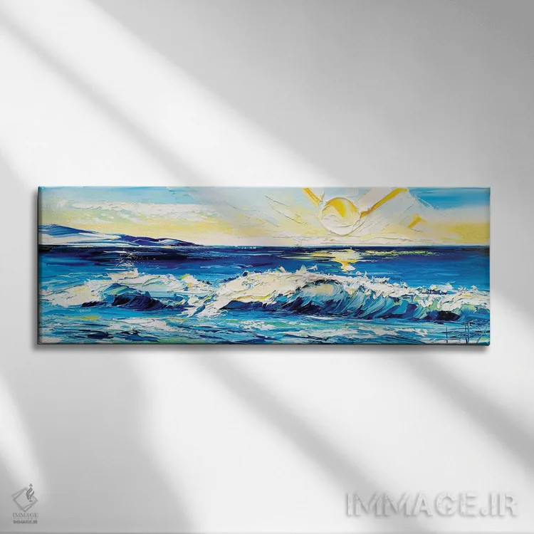 تابلو نوازش اقیانوس اثر لیزا الی - نمای روبهرو روی دیوار