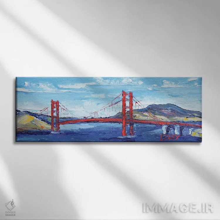تابلو پل گلدن گیت سانفرانسیسکو اثر لیزا الی - نمای روبهرو روی دیوار