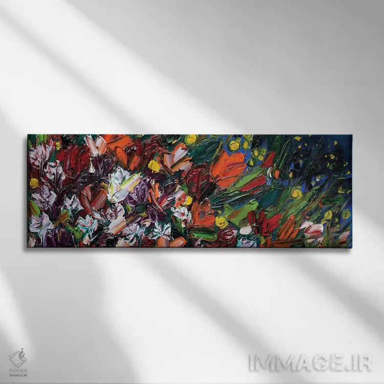 تابلو دوباره در جاده میان گلهای وحشی اثر شالیمار لگاسپی - نمای روبهرو روی دیوار