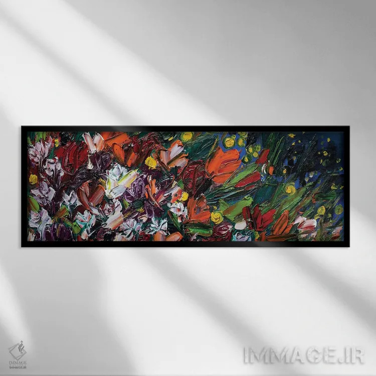 تابلو دوباره در جاده میان گلهای وحشی اثر شالیمار لگاسپی - نمای قابدار مشکی
