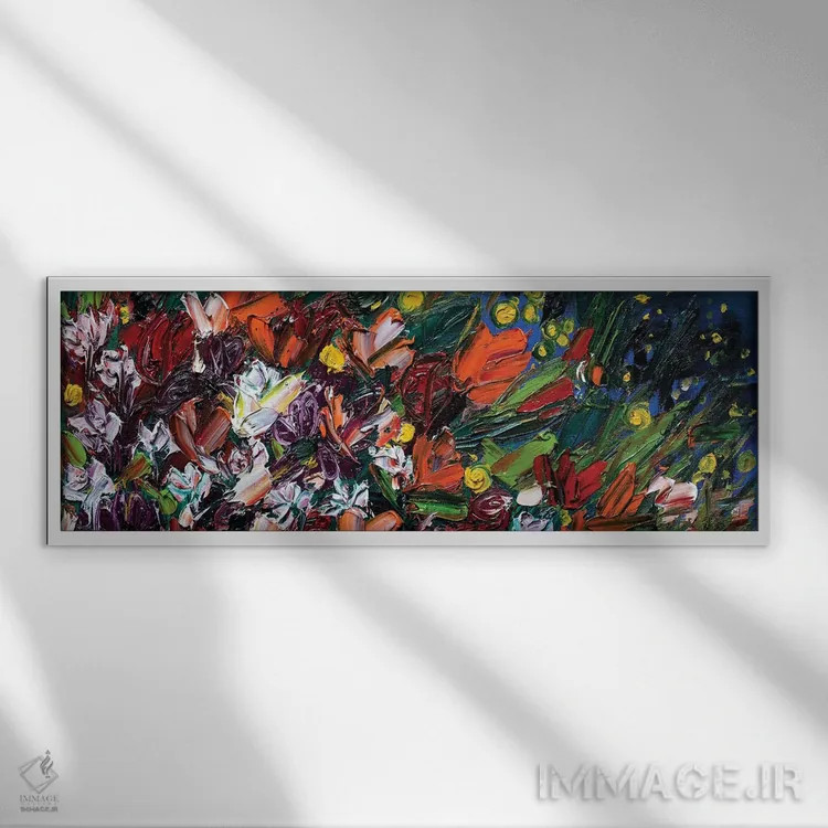 تابلو دوباره در جاده میان گلهای وحشی اثر شالیمار لگاسپی - نمای قابدار سفید