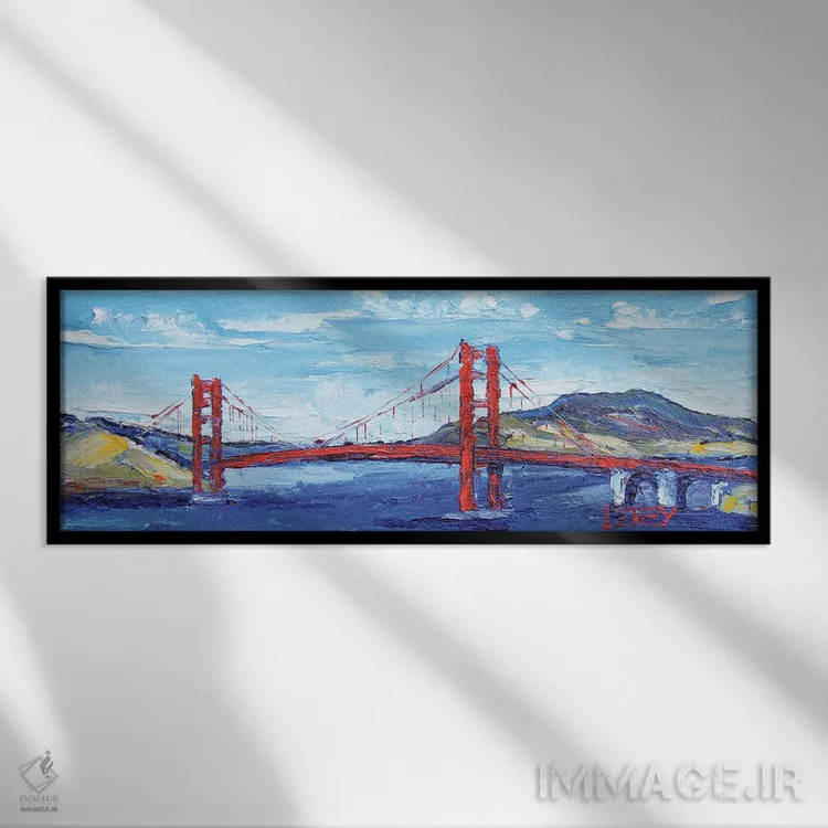 تابلو پل گلدن گیت سانفرانسیسکو اثر لیزا الی - نمای قابدار مشکی