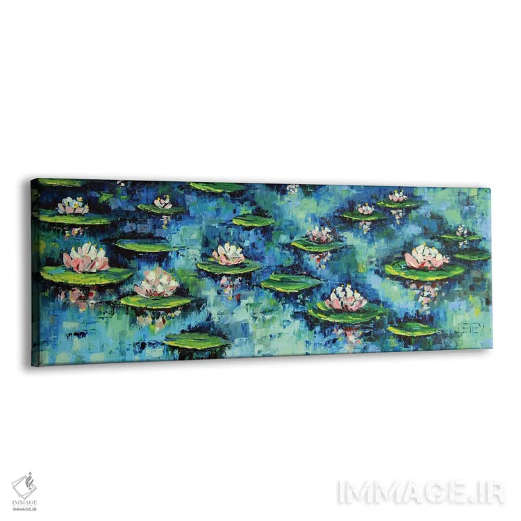 تابلو نیلوفرهای آبی اثر لیزا الی - نمای پرسپکتیو محصول