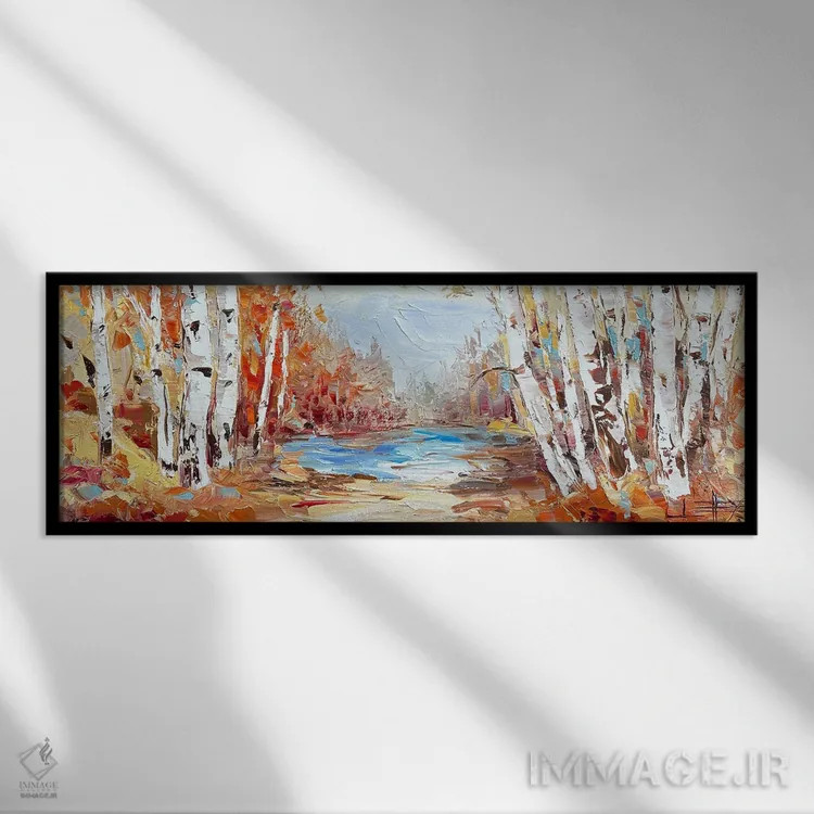 تابلو نجوای پاییز اثر لیزا الی - نمای قابدار مشکی