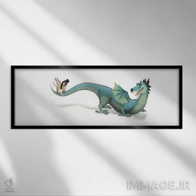 تابلو یک اژدها نقل مکان میکند اثر لیزا فالکنسترن - نمای قابدار مشکی