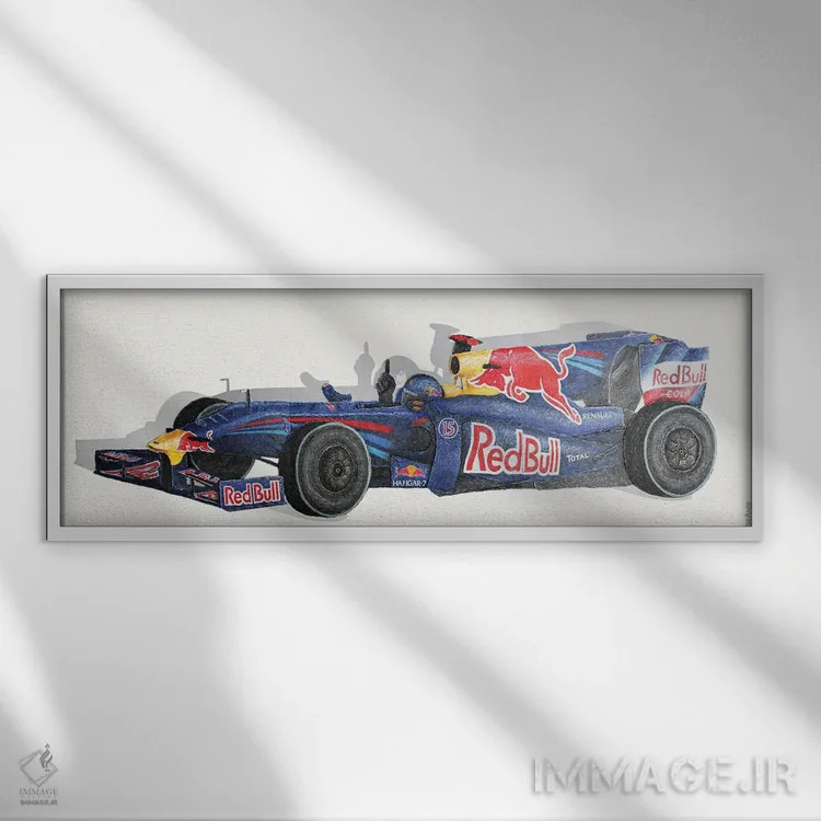 تابلو مسابقهدهنده سرعت اثر آلا گرانده - نمای قابدار سفید