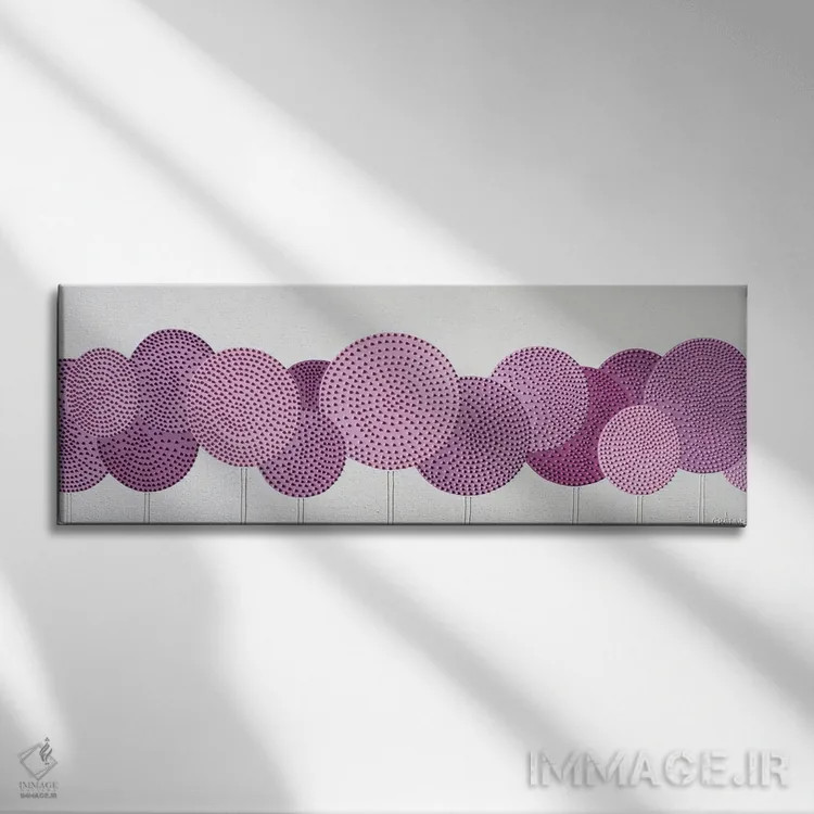 تابلو مرواریدهای صورتی آلیوم (گل آلیوم) اثر آلا گرانده - نمای روبهرو روی دیوار