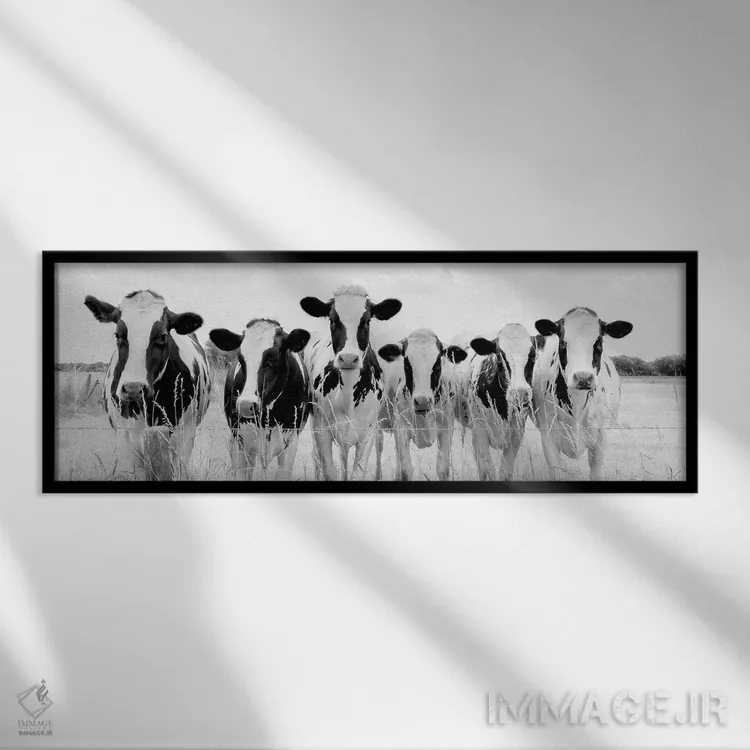 تابلو مرغزار چراگاه اثر لارس فان ده خور - نمای قابدار مشکی