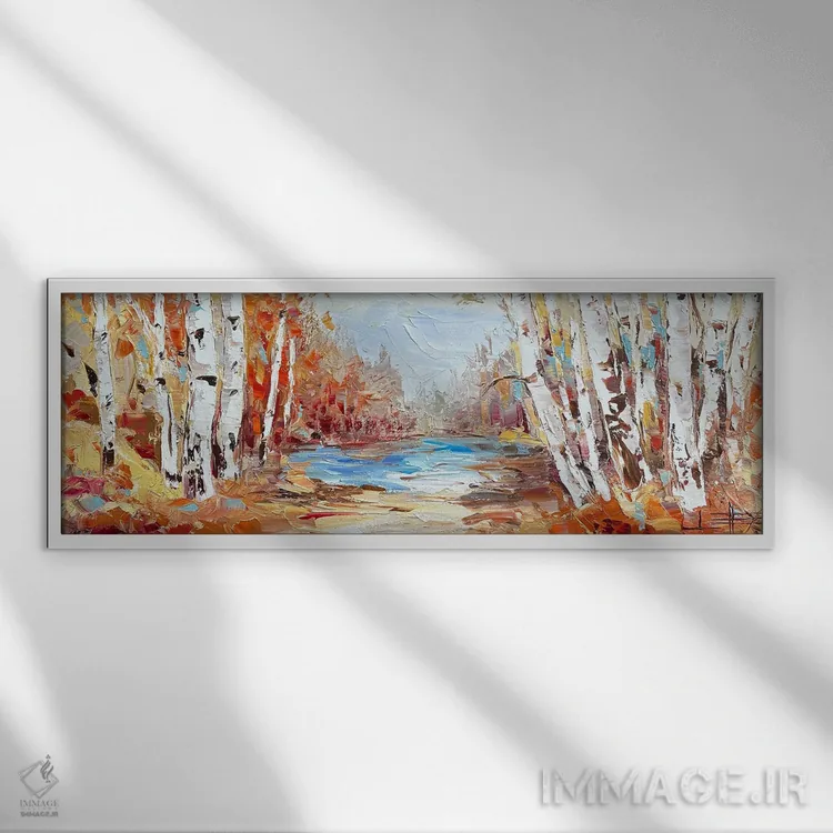 تابلو نجوای پاییز اثر لیزا الی - نمای قابدار سفید