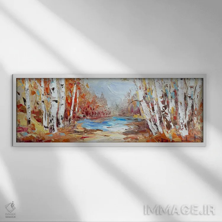 تابلو نجوای پاییز اثر لیزا الی - نمای قابدار سفید