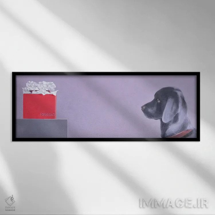 تابلو شکلاتدوست (عاشق شکلات) اثر لینکلن سلیگمن - نمای قابدار مشکی