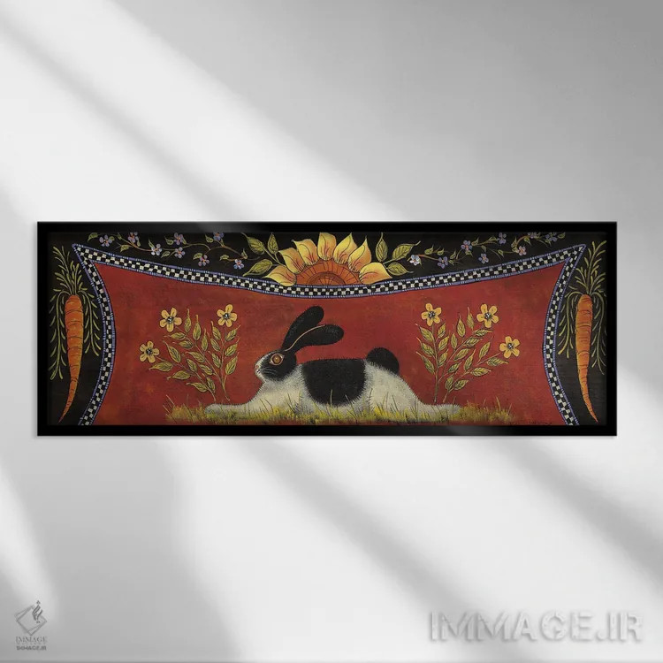 تابلو خرگوش آفتابی II اثر لیزا هیلیکِر - نمای قابدار مشکی