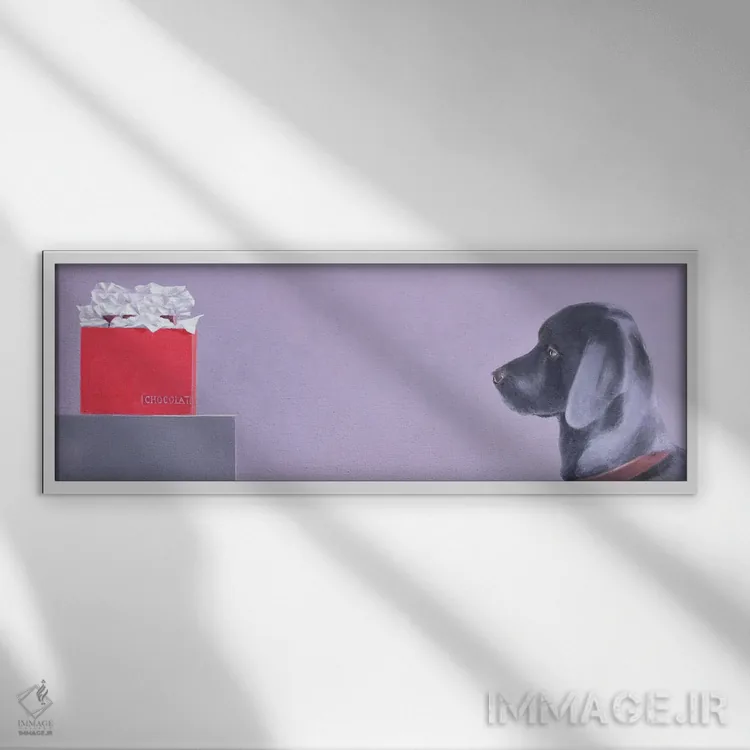 تابلو شکلاتدوست (عاشق شکلات) اثر لینکلن سلیگمن - نمای قابدار سفید