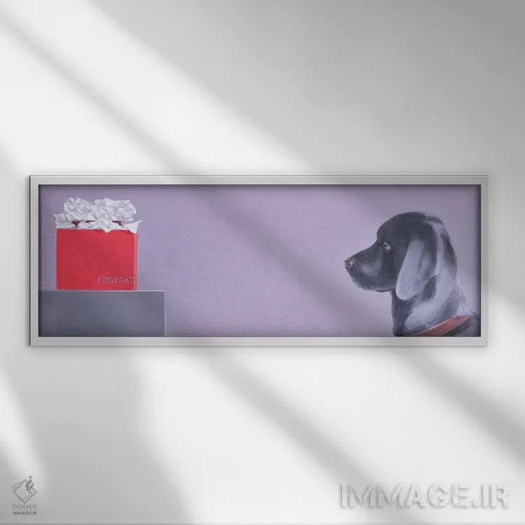 تابلو شکلاتدوست (عاشق شکلات) اثر لینکلن سلیگمن - نمای قابدار سفید