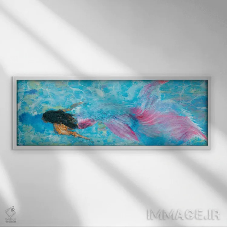 تابلو پری دریایی اثر لیزا رابینسون - نمای قابدار سفید