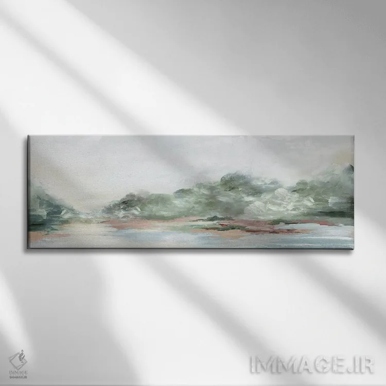 تابلو آرامش در رنگهای پاستلی اثر لونا ماویس - نمای روبهرو روی دیوار