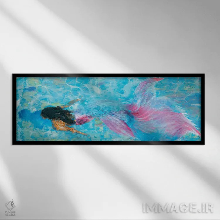 تابلو پری دریایی اثر لیزا رابینسون - نمای قابدار مشکی