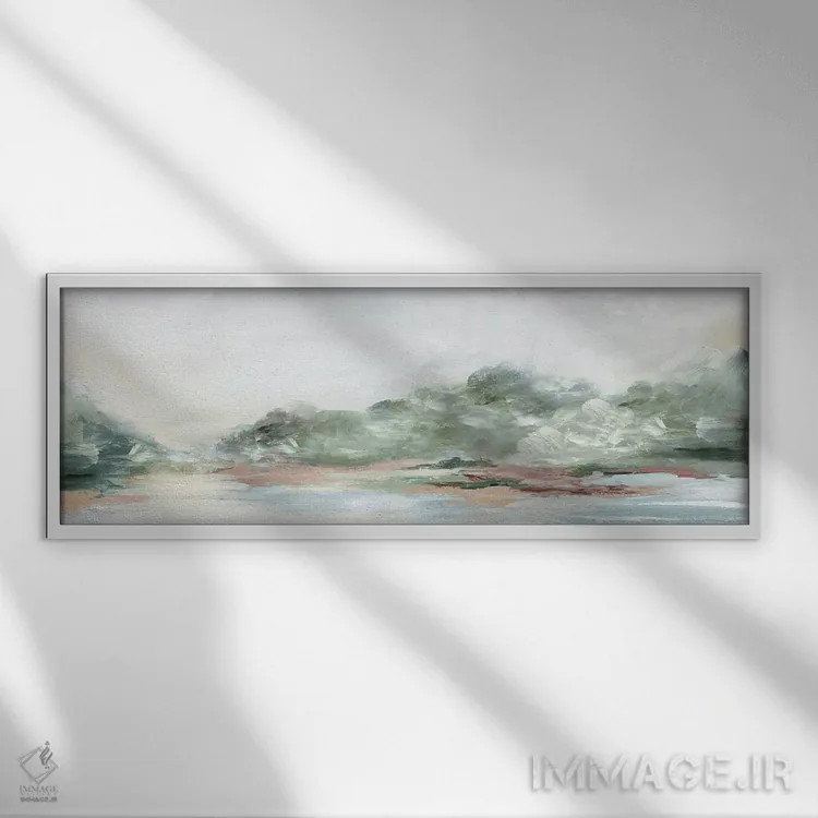 تابلو آرامش در رنگهای پاستلی اثر لونا ماویس - نمای قابدار سفید