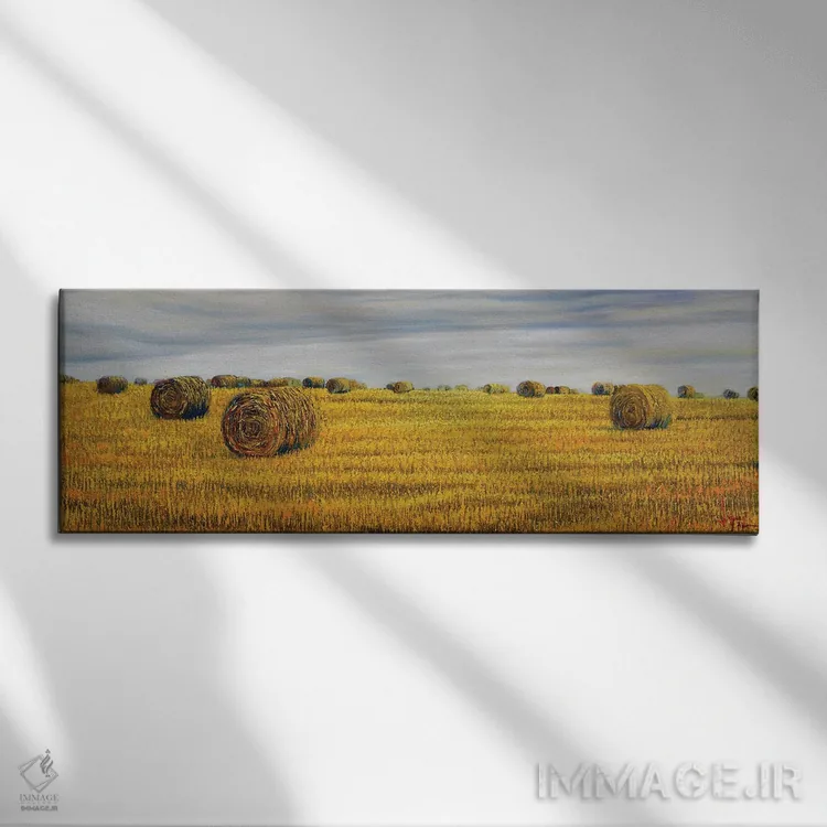تابلو "برداشت محصول در نورماندی" اثر له نگوک کوآن - نمای روبهرو روی دیوار