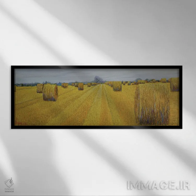 تابلو "برداشت محصول" اثر له نگوک کوآن - نمای قابدار مشکی