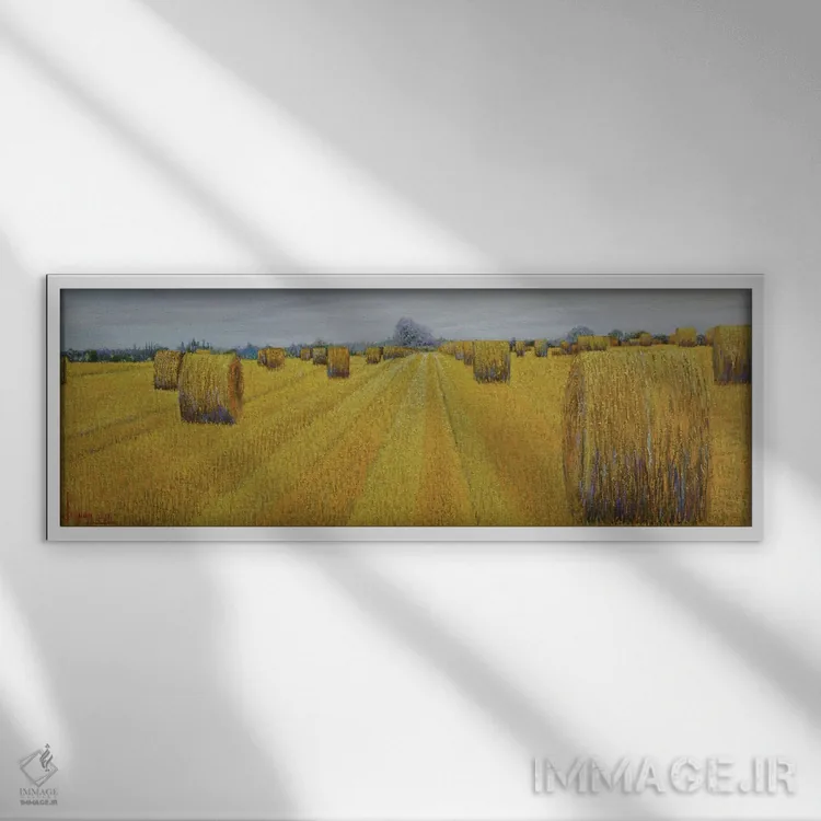 تابلو "برداشت محصول" اثر له نگوک کوآن - نمای قابدار سفید