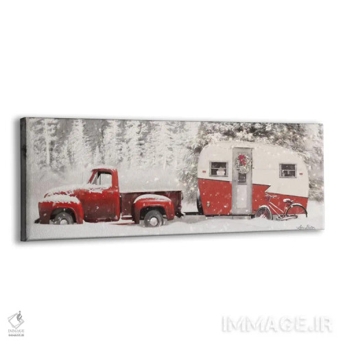 تابلو کمپینگ کریسمس با دوچرخه اثر لری دیتِر - نمای پرسپکتیو محصول