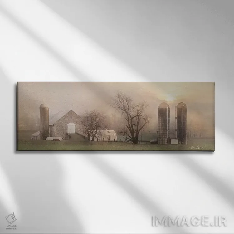 تابلو اصطبل سنگی قدیمی اثر لری دیتِر - نمای روبهرو روی دیوار