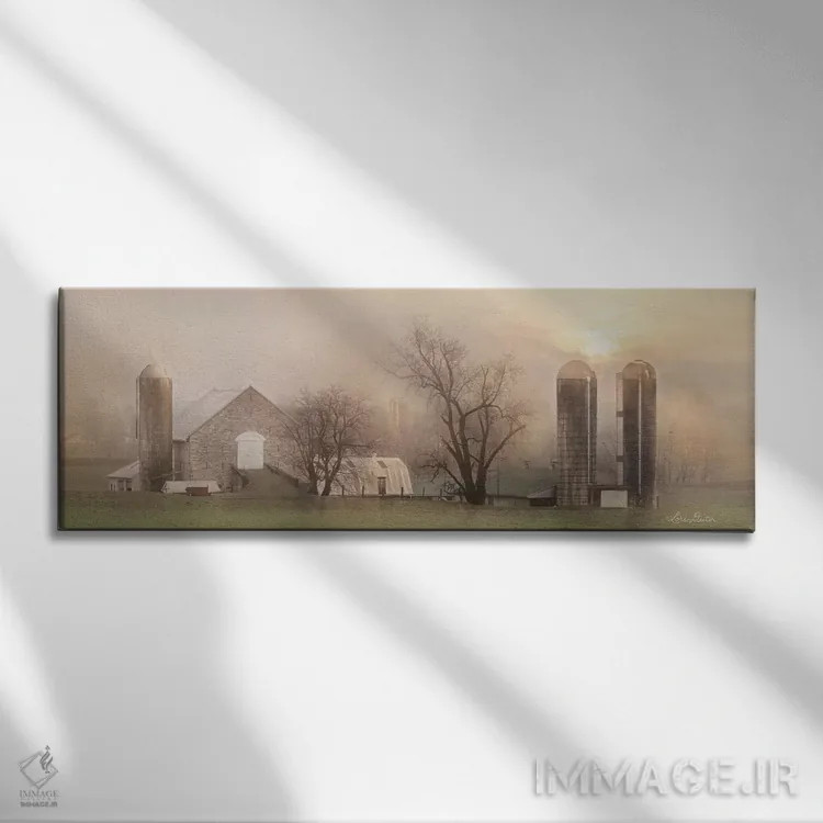 تابلو اصطبل سنگی قدیمی اثر لری دیتِر - نمای روبهرو روی دیوار