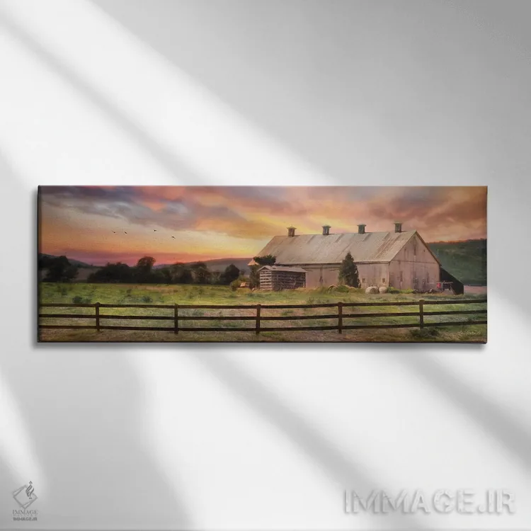 تابلو غروب در دره اثر لری دیتِر - نمای روبهرو روی دیوار