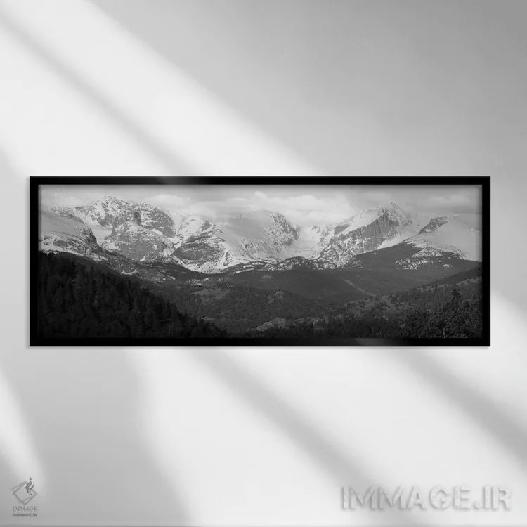 تابلو قلههای استس پارک اثر لری دیتِر - نمای قابدار مشکی