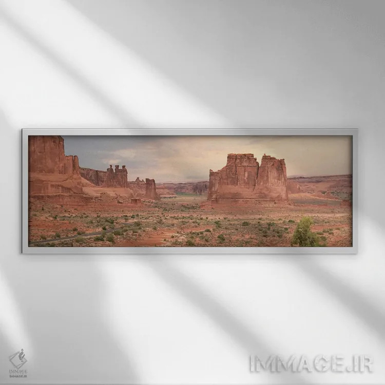 تابلو "بیابان غبارآلود III" اثر لری دیتِر - نمای قابدار سفید