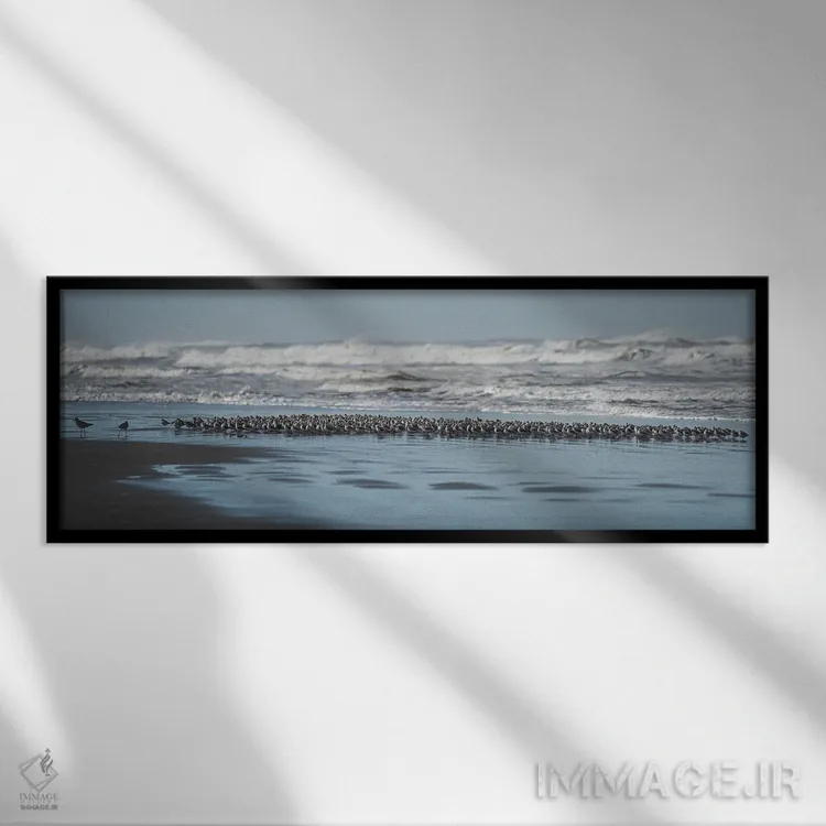 تابلو ماسهروها در ساحل اثر لوئیس راث - نمای قابدار مشکی