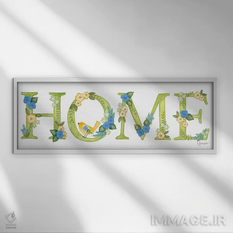 تابلو خانه با گلهای ادریسی شکوفا اثر آنی لاپوینت - نمای قابدار سفید