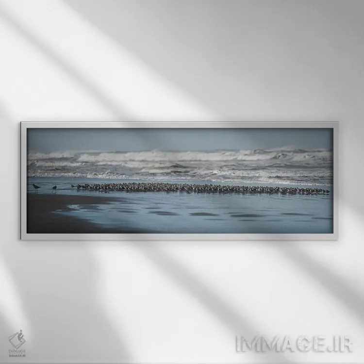 تابلو ماسهروها در ساحل اثر لوئیس راث - نمای قابدار سفید