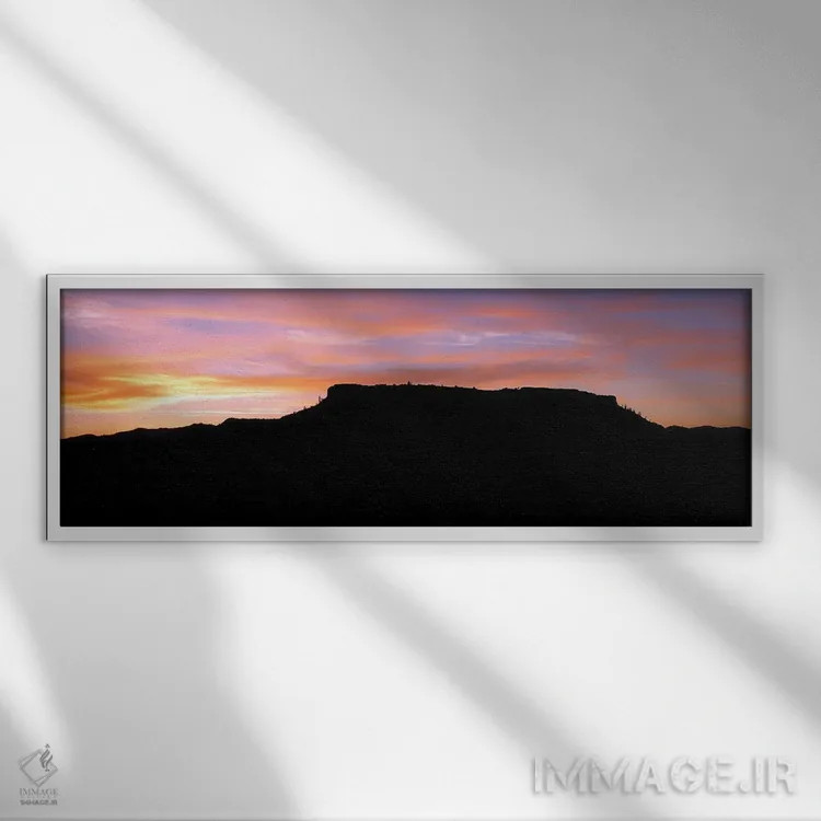 تابلو غروب سیلوئت تِیبل راک اثر لوئیس راث - نمای قابدار سفید