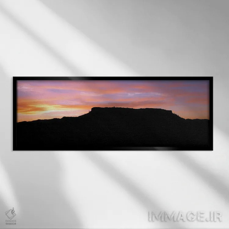 تابلو غروب سیلوئت تِیبل راک اثر لوئیس راث - نمای قابدار مشکی