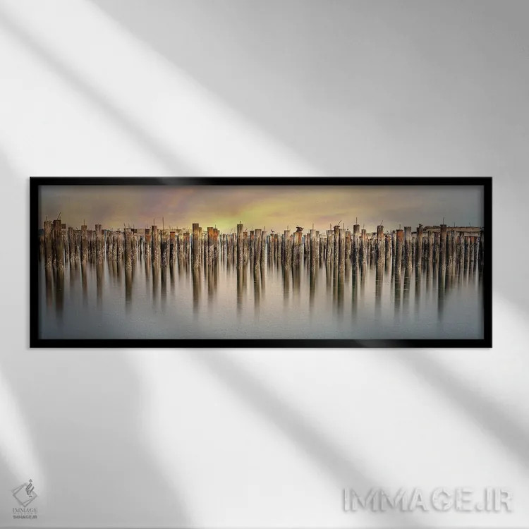 تابلو غروب شور اثر لوئیس راث - نمای قابدار مشکی