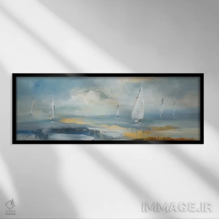 تابلو بازی اقیانوسی ۱ اثر لیزا ریجرز - نمای قابدار مشکی