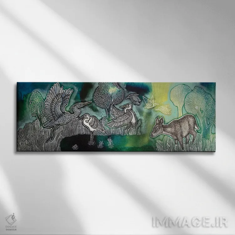 تابلو گردهمایی در مه اثر لینت شلی - نمای روبهرو روی دیوار