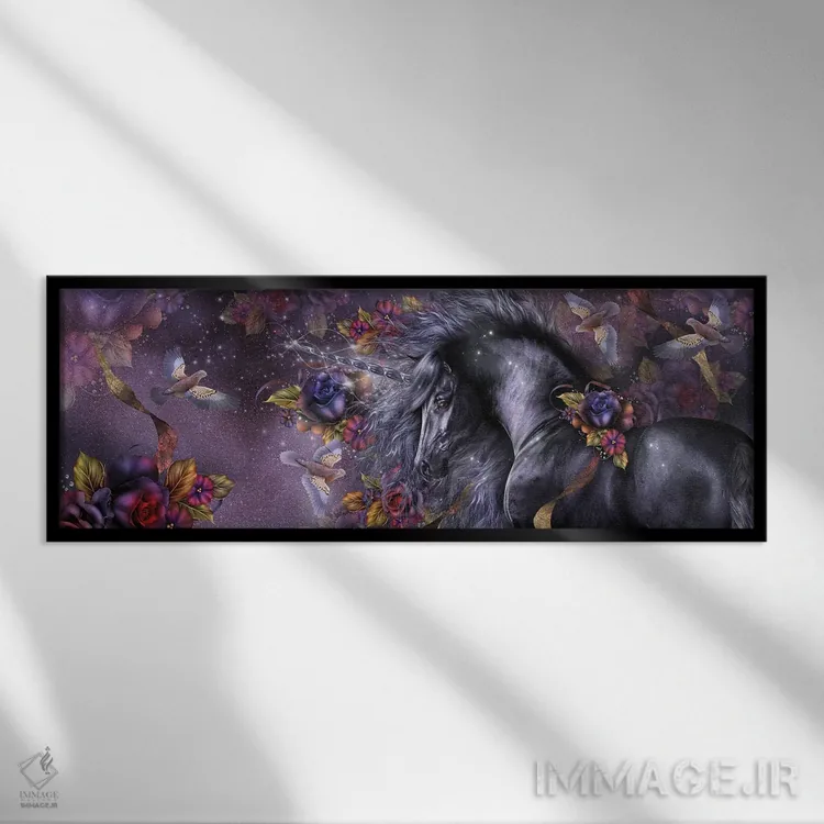 تابلو رز آبی ۲ اثر لوری پرایندل - نمای قابدار مشکی