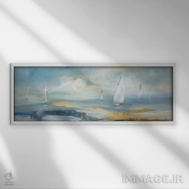 تابلو بازی اقیانوسی ۱ اثر لیزا ریجرز - نمای قابدار سفید