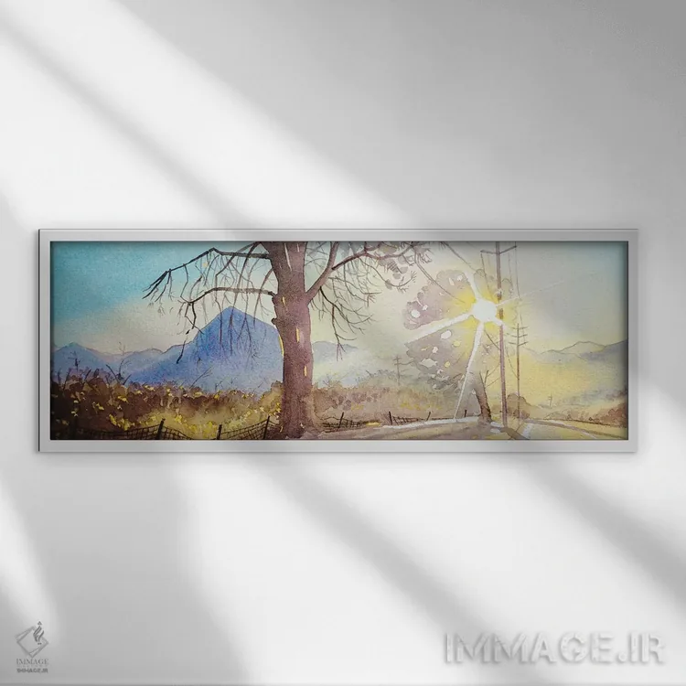 تابلو مولهالند (نام مکان در کالیفرنیا) اثر لویزا میلیسنت - نمای قابدار سفید