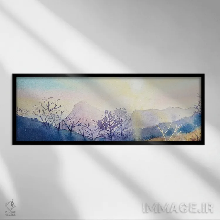 تابلو کوه شوگرلف در غروب اثر لویزا میلیسنت - نمای قابدار مشکی
