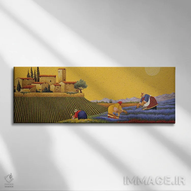 تابلو گلهای دامنه تپه اثر لوول هررو - نمای روبهرو روی دیوار