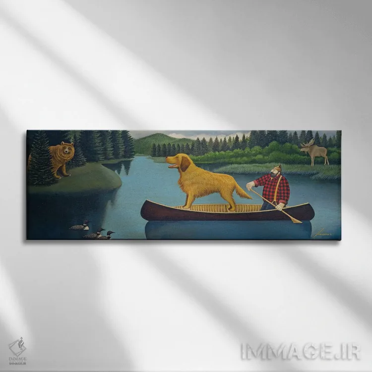 تابلو چوببُر در قایق اثر لوول هررو - نمای روبهرو روی دیوار