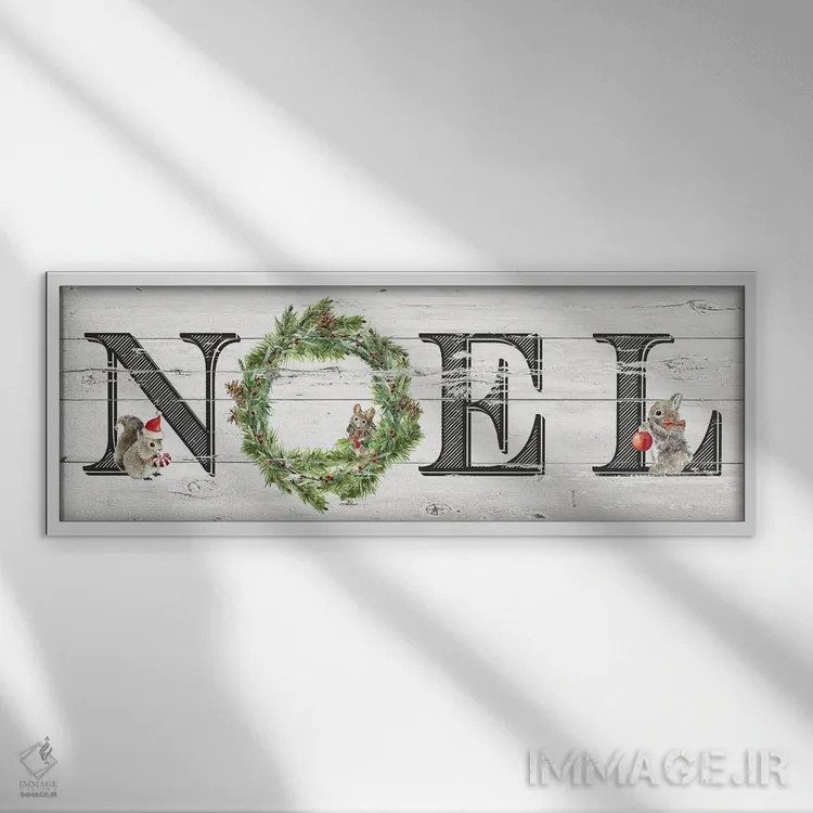 تابلو کریسمس در خانه روستایی اثر لیوی فین - نمای قابدار سفید