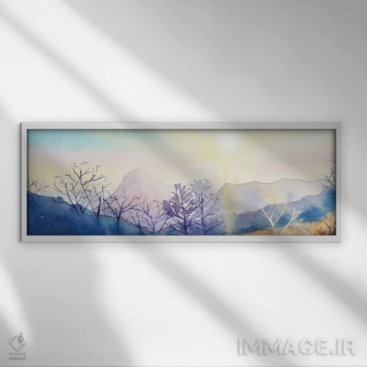 تابلو کوه شوگرلف در غروب اثر لویزا میلیسنت - نمای قابدار سفید