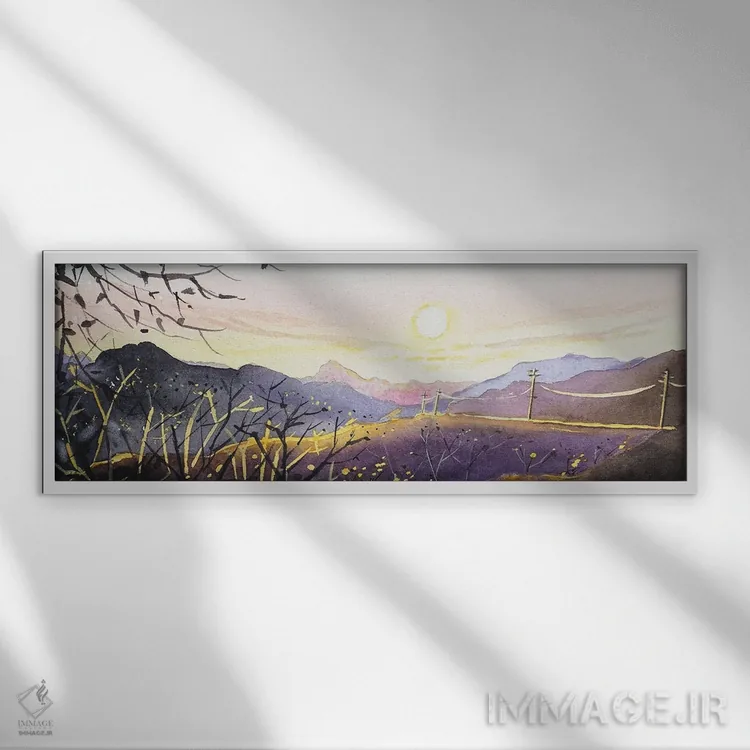 تابلو غروب مولهلند اثر لویزا میلیسنت - نمای قابدار سفید